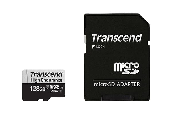 Transcend 350V - Flashminnekort (SD-adapter inkludert) - 128 GB - UHS-I U1 / Class10 - microSDXC UHS-I