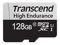 Transcend 350V - Flashminnekort (SD-adapter inkludert) - 128 GB - UHS-I U1 / Class10 - microSDXC UHS-I