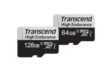 Transcend 350V - Flashminnekort (SD-adapter inkludert) - 64 GB - UHS-I U1 / Class10 - microSDXC UHS-I