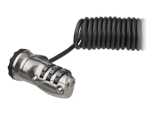 StarTech.com 1,8 m (6 fot) Självupprullande kabellås för bärbar dator, bärbart 3-Digit Combination Security Cable Lock för K-Slot Laptop/Dator/Deskto