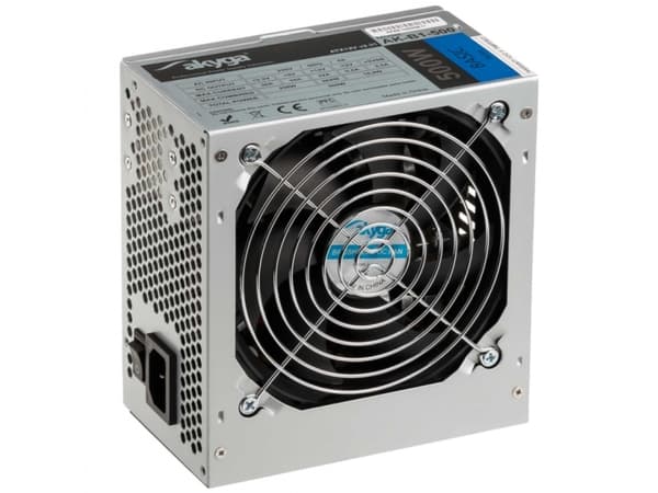 Akyga Basic Series AK-B1-500 - Nätaggregat (intern) - ATX12V 2.31 - AC 230 V - 500 Watt - PFC - grå