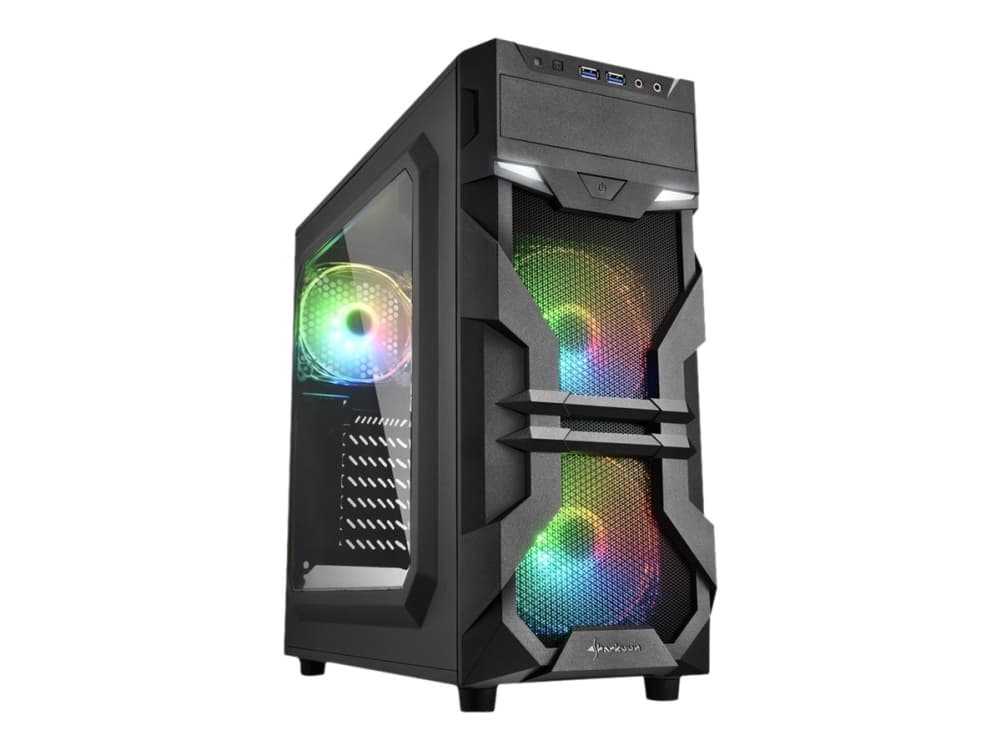 Sharkoon VG7-W RGB - Tower - ATX - windowed side panel (acrylic) - inget nätaggregat - USB/ljud