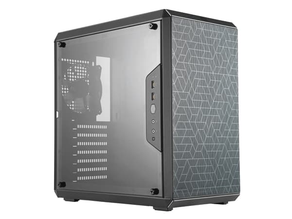 Cooler Master MasterBox Q500L - Tower - ATX - genomskinlig sidopanel (akryl) - ingen strömförsörjning (ATX / PS/2) - svart - USB/ljud