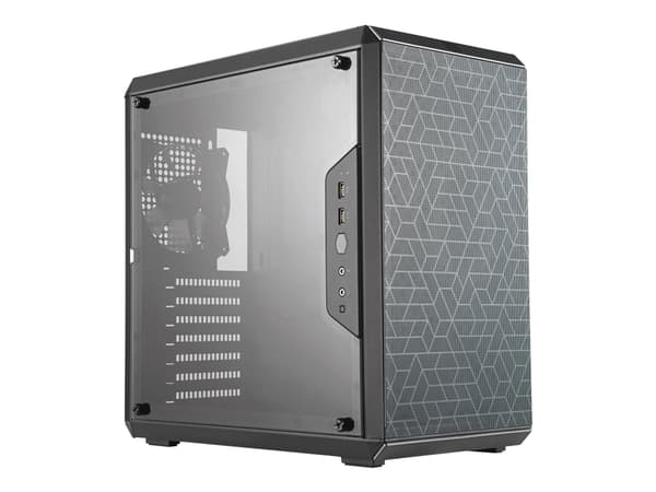Cooler Master MasterBox Q500L - Tower - ATX - genomskinlig sidopanel (akryl) - ingen strömförsörjning (ATX / PS/2) - svart - USB/ljud Svart