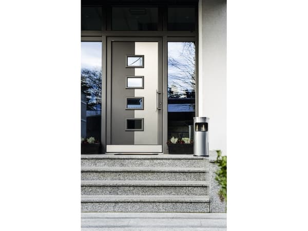 Kestävä 333223 Jäteastia 17 l Metalli (Ø x K) 250 mm x 630 mm Hopea Sisältää tuhkakupin 1 kpl