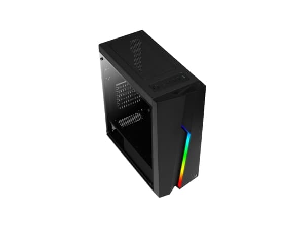 AeroCool Bolt - Tower - ATX - genomskinlig sidopanel (akryl) - ingen strömförsörjning (ATX) - svart - USB/ljud