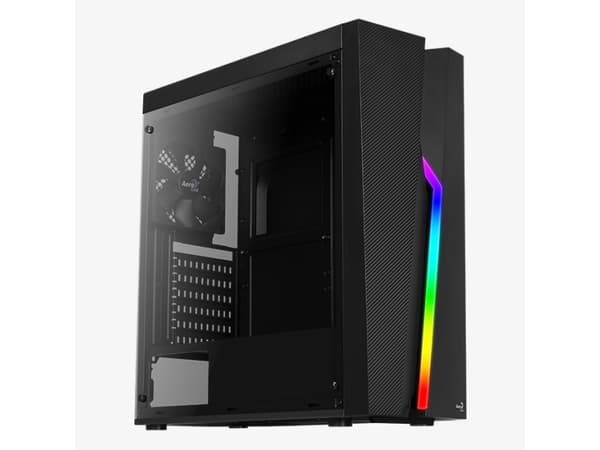 AeroCool Bolt - Tower - ATX - genomskinlig sidopanel (akryl) - ingen strömförsörjning (ATX) - svart - USB/ljud