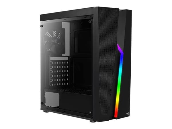 AeroCool Bolt - Tower - ATX - genomskinlig sidopanel (akryl) - ingen strömförsörjning (ATX) - svart - USB/ljud Svart
