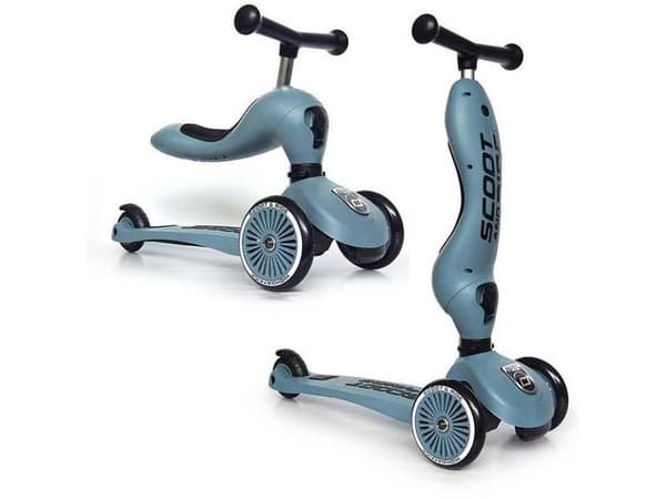 Scooter ScootAndRide Highwaykick 1 Srebrny (96271) Blå