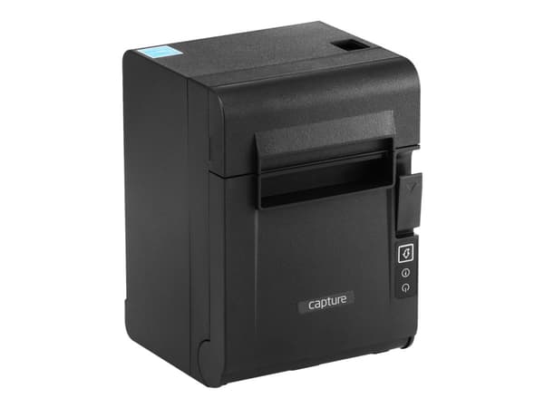 Capture CA-PP-10000B - Kvitteringsskriver - direktetermisk - Rull (8 cm) - 180 dpi - inntil 220 mm/sek - USB 2.0, LAN, seriell - kutter - svart