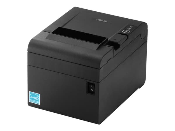 Capture CA-PP-10000B - Kvitteringsskriver - direktetermisk - Rull (8 cm) - 180 dpi - inntil 220 mm/sek - USB 2.0, LAN, seriell - kutter - svart Antrasitt