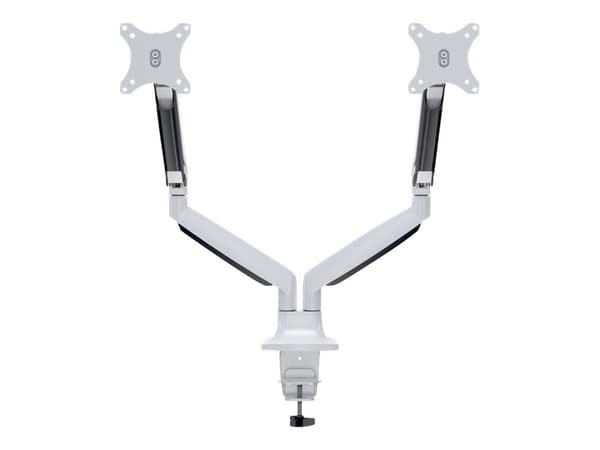 Multibrackets M Deskmount Gas Spring Dual - Monteringssett (skrivebordsmontering, 2 leddarmer) - for 2 LCD-skjermer - stål, høyverdig aluminium - hvi