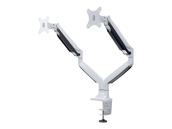 Multibrackets M Deskmount Gas Spring Dual - Monteringssett (skrivebordsmontering, 2 leddarmer) - for 2 LCD-skjermer - stål, høyverdig aluminium - hvi Hvit