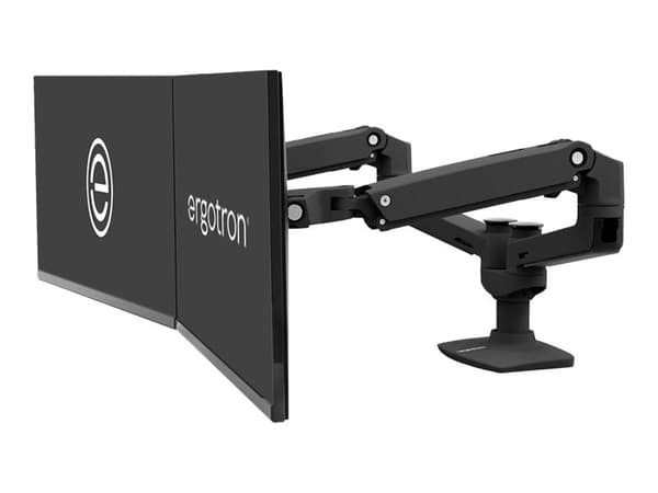 Ergotron LX Dual Side-by-Side Arm - Monteringssats (bordsfäste, fäste med genomföring, stång, 2 vridbara armar, t-fäste) - Konstant kraftteknik - för