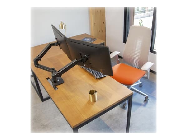 Ergotron LX Dual Side-by-Side Arm - Monteringssats (bordsfäste, fäste med genomföring, stång, 2 vridbara armar, t-fäste) - Konstant kraftteknik - för
