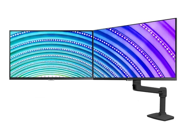 Ergotron LX - Monteringssett (leddarm, utvidelse, sokkel, 2-dels skrivebordslampe, dobbeltdisplaybue, 2 svingtapper, 8"-stang) - for 2 LCD-skjermer -
