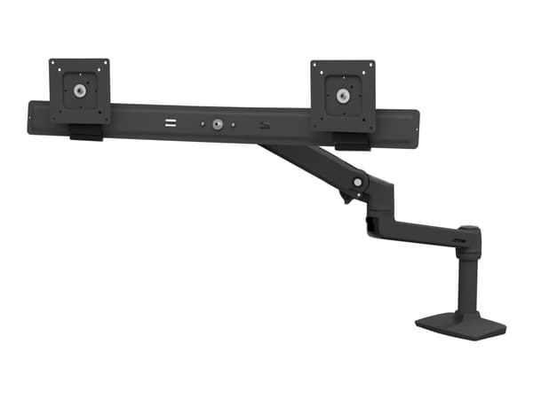 Ergotron LX - Monteringssett (leddarm, utvidelse, sokkel, 2-dels skrivebordslampe, dobbeltdisplaybue, 2 svingtapper, 8"-stang) - for 2 LCD-skjermer -