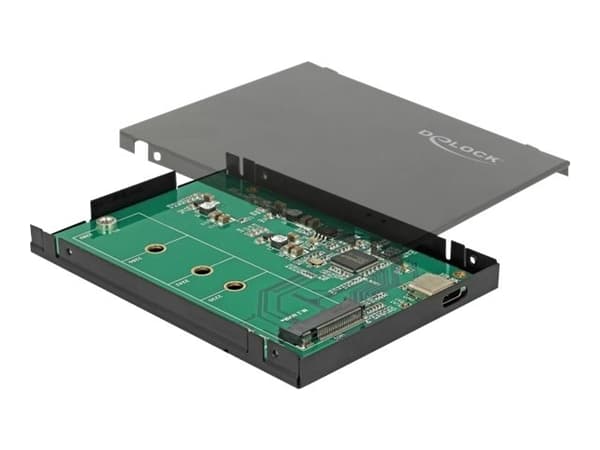 Delock 2.5 External Enclosure for M.2 NVMe PCIe SSD - Drevkabinett - SATA - USB 3.1 (Gen 2) - svart