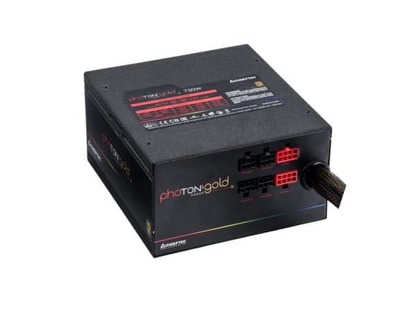 Chieftec Photon Gold Series GDP-750C-RGB - Strømforsyning (intern) - ATX12V 2.3/ EPS12V - 80 PLUS Gold - AC 200-240 V - 750 watt - aktiv PFC