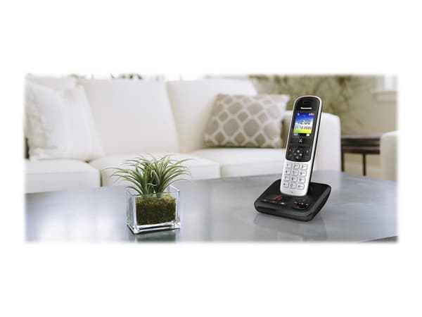 Panasonic KX-TGH720G - Trådløs telefon - svarersystem med anrops-ID/samtale venter - DECT\GAP - treveis anropskapasitet - svart, sølv Sort