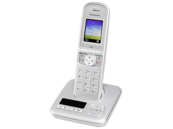 Panasonic KX-TGH720G - Trådløs telefon - svarersystem med anrops-ID/samtale venter - DECT\GAP - treveis anropskapasitet - sølvperle
