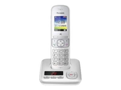 Panasonic KX-TGH720G - Trådløs telefon - svarersystem med anrops-ID/samtale venter - DECT\GAP - treveis anropskapasitet - sølvperle