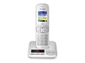 Miniatyrbilde 2 av 5: Panasonic KX-TGH720G - Trådløs telefon - svarersystem med anrops-ID/samtale venter - DECT\GAP - treveis anropskapasitet - sølvperle