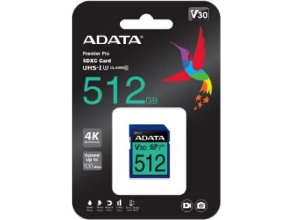ADATA Premier Pro SDXC UHS-I U3 Class 10 (V30S) - Flashminnekort - 512 GB - Video Class V30 / UHS-I U3 / Class10 - SDXC UHS-I