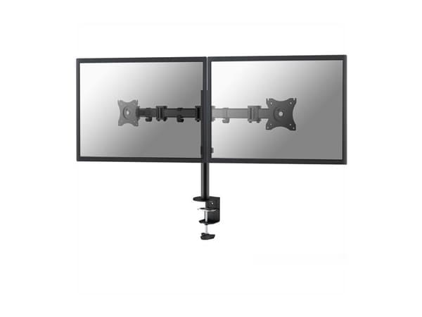 Neomounts NM-D135D - Monteringssats - fullständig rörelse - för 2 LCD-bildskärmar - vit - skärmstorlek: 10"-27" - klämma, monterbar, skyddshylsa, dis