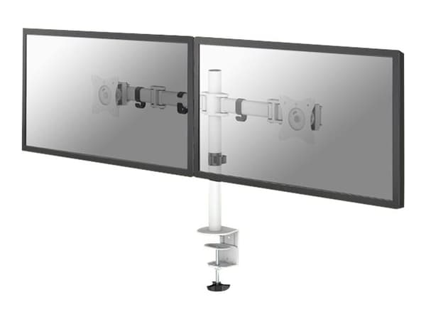 Neomounts NM-D135D - Monteringssats - fullständig rörelse - för 2 LCD-bildskärmar - vit - skärmstorlek: 10"-27" - klämma, monterbar, skyddshylsa, dis Vit
