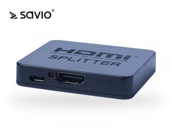 SAVIO CL-93 - Video/audiosplitter - 2 x HDMI - skrivbordsmodell