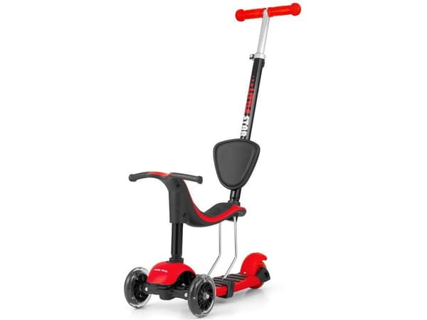 Barnescooter Milly Mally Little Star 3-i-1, rød
