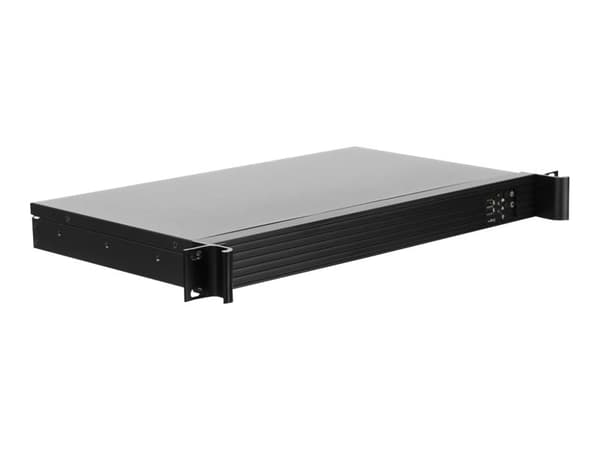 Netrack Server Case - Kan monteras i rack 1U - mini ITX - ingen strömförsörjning - svart