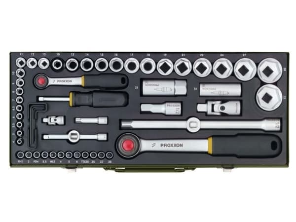 Compact set with 1/2" and 1/4" ratchet (55pcs) PR23040