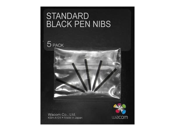 Wacom Standard Pen Nibs - Digitalt skriveelektrode - svart (en pakke 5) - for Intuos4 Large, Medium, Small, Wireless, X-Large