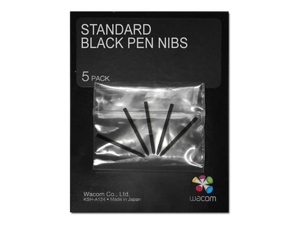Wacom Standard Pen Nibs - Digitalt skriveelektrode - svart (en pakke 5) - for Intuos4 Large, Medium, Small, Wireless, X-Large