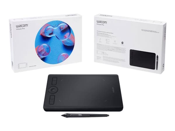 Wacom Intuos Pro Small - Digitaliserare - höger- och vänsterhänta - 16 x 10 cm - multi-touch - elektromagnetisk - 6 knappar - trådlös, kabelansluten