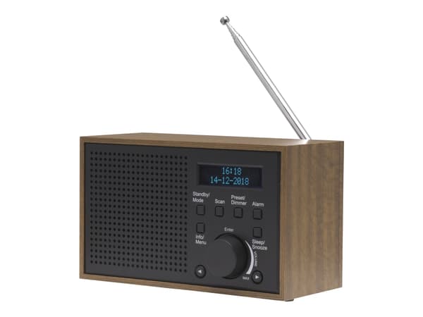 Denver DAB-46DARK GREY, Internet, Analoginen & digitaalinen, DAB+, FM, 2 W, LCD, Musta, Ruskea