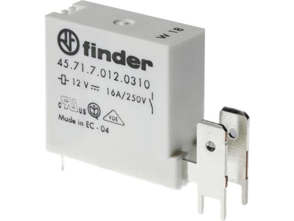24VDC 16A-250VAC RELÆ 1 VEKSLER - MED FASTON-KLEMME