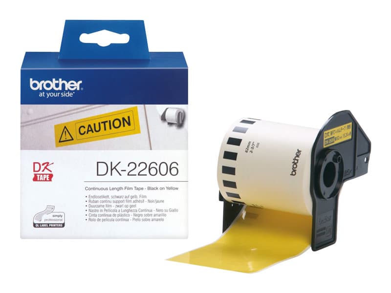 Brother DK-22606 etikett-tejp Svart på gul