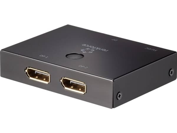 Renkforce 2 porte DisplayPort-switch kan bruges tovejs 3840 x 2160 Pixel