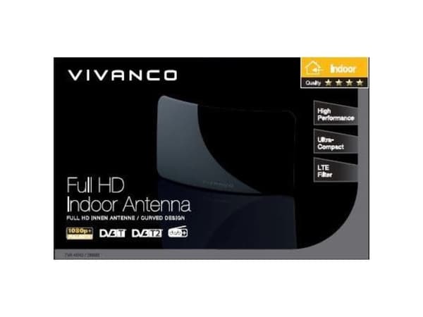 Vivanco TVA 4040, Innendørs, Sort, DVB-T, DVB-T2, DAB, DAB+, 2 m, AC