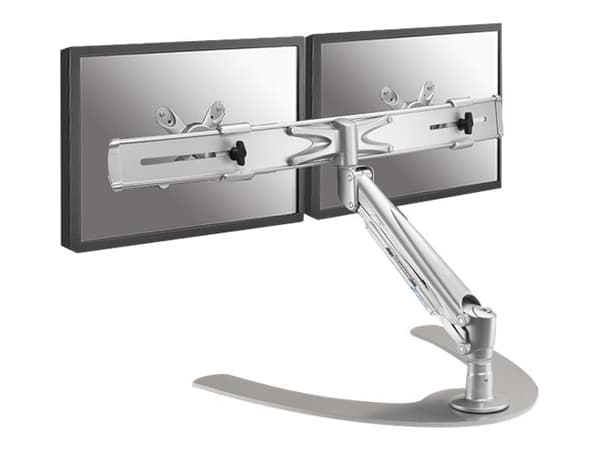 Neomounts FPMA-D940DD - Ställ - fullständig rörelse - för 2 LCD-bildskärmar - silver - skärmstorlek: 10"-24" - skrivbordsstativ, disk-monteringsbar