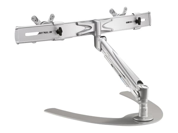 Neomounts FPMA-D940DD - Ställ - fullständig rörelse - för 2 LCD-bildskärmar - silver - skärmstorlek: 10"-24" - skrivbordsstativ, disk-monteringsbar