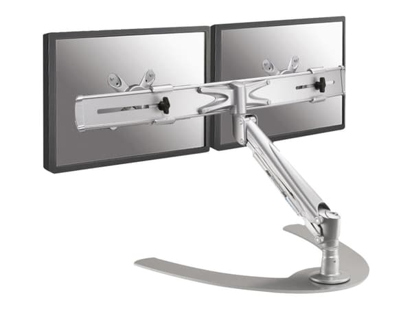 Neomounts FPMA-D940DD - Ställ - fullständig rörelse - för 2 LCD-bildskärmar - silver - skärmstorlek: 10"-24" - skrivbordsstativ, disk-monteringsbar Silver