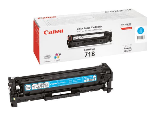 Canon 718 Cyan - Cyan - original - tonerkassett - för i-SENSYS LBP7210, LBP7680, MF728, MF729, MF8340, MF8360, MF8380, MF8540, MF8550, MF8580