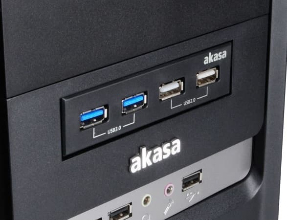 Akasa InterConnect S - Portpanel till lagringsfack - USB 2.0 x 2, USB 3.0 x 2