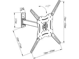 ART ACV-24 - Brakett - for LCD-TV - metall - svart - skjermstørrelse: 13"-46" - veggmonterbar
