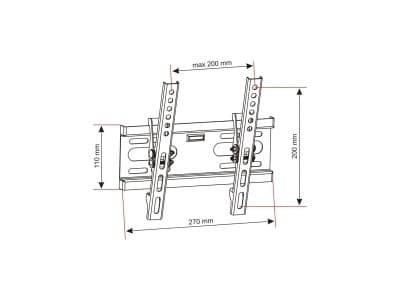ART AR-46 - Brakett - for LCD-TV - metall - svart - skjermstørrelse: 14"-42" - veggmonterbar