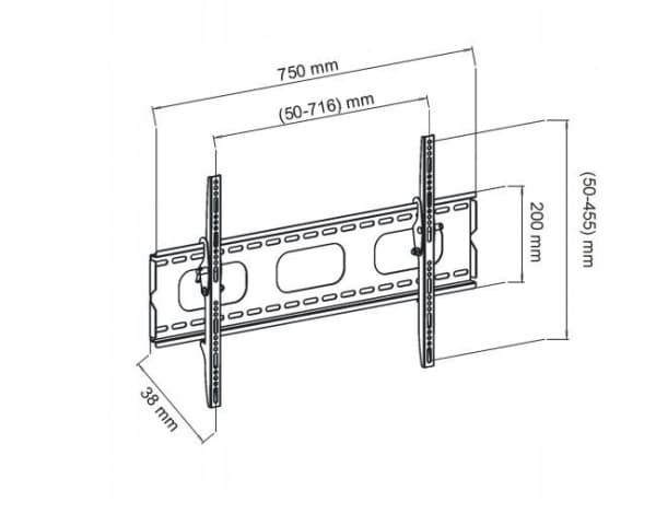 ART AR-18 - Monteringssett (tippeveggmontering) - for flatpanel - metall - svart - skjermstørrelse: 30"-50" - veggmonterbar